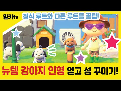 [모동숲업데이트]뉴템 강아지 인형 받는 꿀팁과 강아지로 섬 꾸미기!/닌텐도 스위치 모여봐요 동물의 숲 Animal Crossing: New Horizons